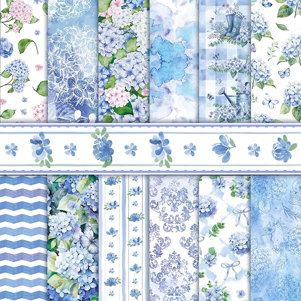Hydrangea Scrapbook Paper: Hortensia Pattern Scrapbooking Paper